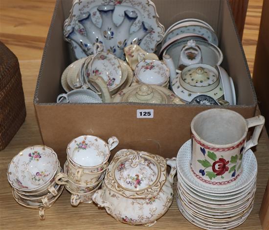 Mixed Victorian ceramics including teaset